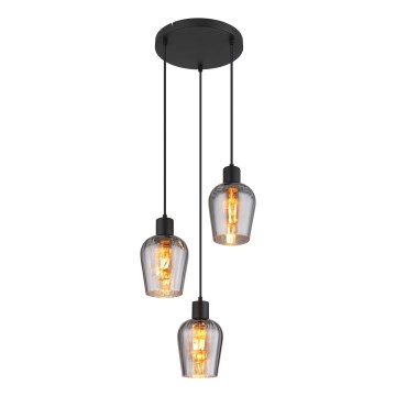 Globo - Luster na sajli 3xE27/40W/230V prečnik 28,5 cm crna