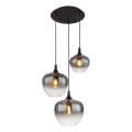 Globo - Luster na sajli 3xE27/40W/230V Ø 48 cm crna
