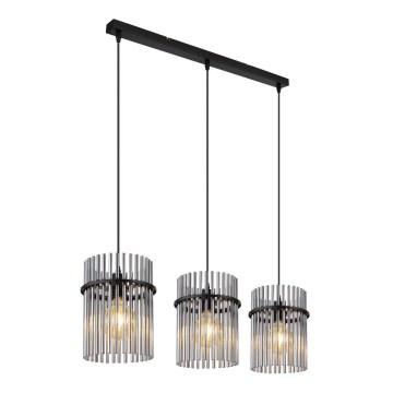 Globo - Luster na sajli 3xE27/60W/230V crne boje