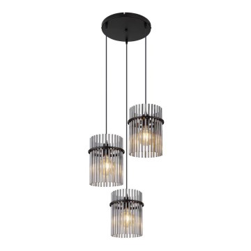 Globo - Luster na sajli 3xE27/60W/230V, prečnik 47 cm, crna