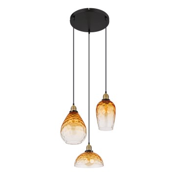 Globo - Luster na sajli 3xE27/60W/230V Ø 46 cm narandžast