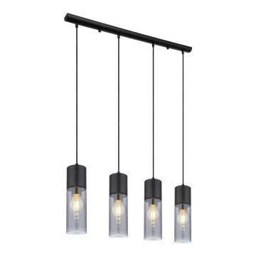 Globo - Luster na sajli 4xE27/25W/230V crna
