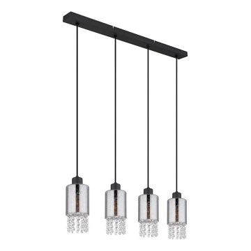 Globo - Luster na sajli 4xE27/40W/230V crna