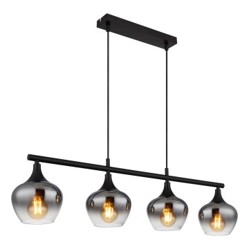 Globo - Luster na sajli 4xE27/40W/230V crni