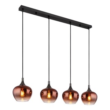 Globo - Luster na sajli 4xE27/40W/230V u boji bakra