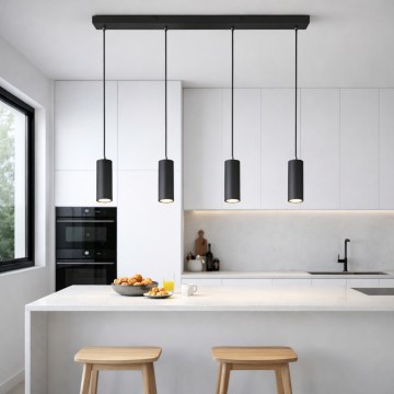 Globo - Luster na sajli 4xGU10/35W/230V crna