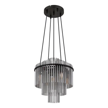 Globo - Luster na sajli 5xE14/40W/230V crna