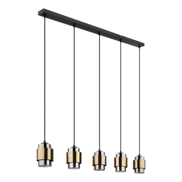 Globo - Luster na sajli 5xE27/40W/230V crna/mesing