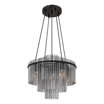 Globo - Luster na sajli 5xE27/60W/230V, crne boje