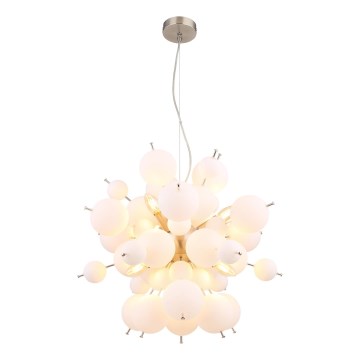 Globo - Luster na sajli 6xE14/25W/230V Ø 55 cm bela