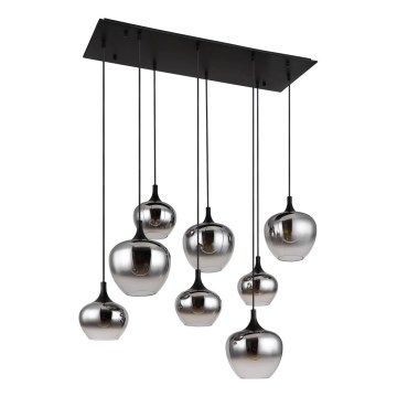 Globo - Luster na sajli 8xE27/40W/230V crna