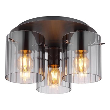 Globo - Plafonska lampa 3xE27/40W/230V prečnik 37 cm siva