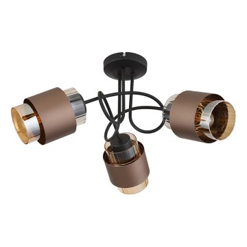 Globo - Plafonski luster 3xE27/40W/230V crna/brončana