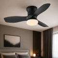 Globo - prigušiva plafonski ventilator LED/15W/230V 2700-6500K crni + daljinski upravljač