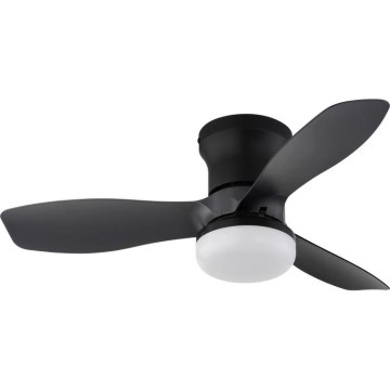 Globo - prigušiva plafonski ventilator LED/15W/230V 2700-6500K crni + daljinski upravljač