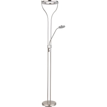 Globo - Prigušiva podna lampa LED/20W/230V + LED/4W 3000K matni hrom