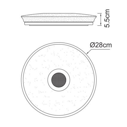 Globo - LED RGBW prigušiva kupatilsko svetlo sa zvučnikom LED/18W/230V 3000-6500K IP44 + daljinski upravljač
