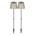 Globo - SET 2x LED solarna svetiljka LED/0,06W/3V IP44 siva