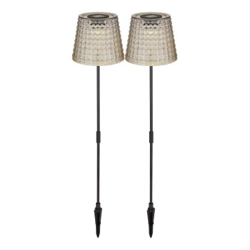 Globo - SET 2x LED solarna svetiljka LED/0,06W/3V IP44 siva