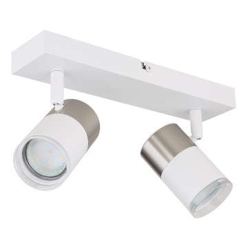 Globo - Spot svetiljka 2xGU10/25W/230V bela/mat hrom