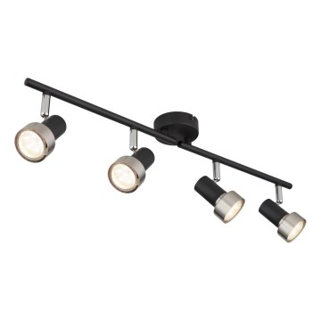Globo - Spot svetiljka 4xGU10/25W/230V crna/srebrna