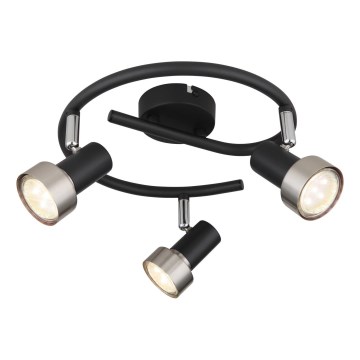 Globo - Spot svetlo 3xGU10/25W/230V crna/srebrna