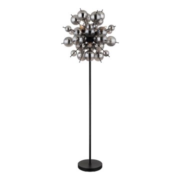 Globo - Stojeća lampa 6xE14/25W/230V crna/zadimljena