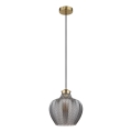Globo - Viseći luster na sajli 1xE27/60W/230V, prečnik 22 cm, dimljeno staklo