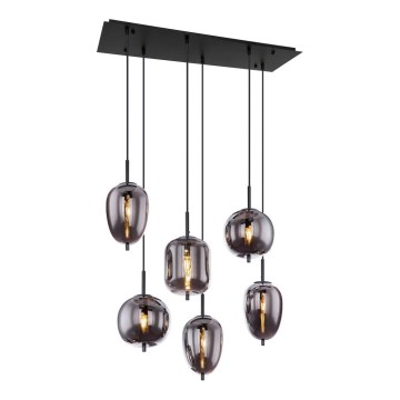 Globo - Viseći luster na sajli 6xE14/40W/230V crne boje