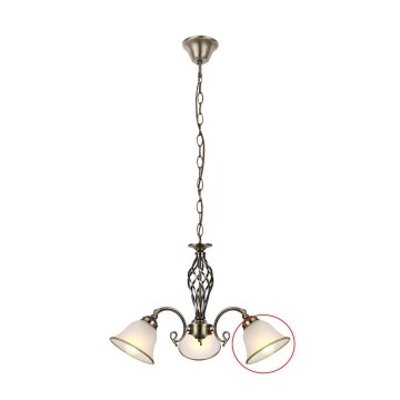 Globo - Zamensko staklo za luster ODIN E27, belo, prečnik 16 cm