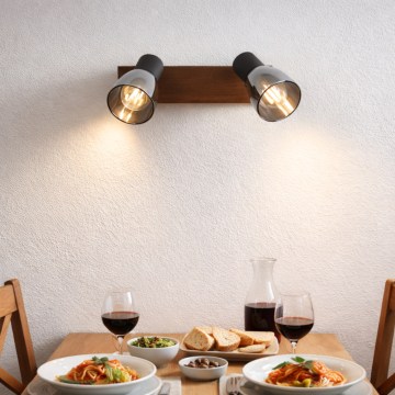 Globo - Zidna spot svetiljka 2xE14/40W/230V crna/drvo