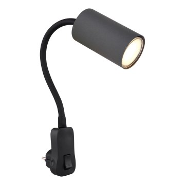 Globo - Zidno spot svetlo za utičnicu 1xGU10/35W/230V sivo