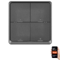 GoSmart prekidač sa 4 tastera, 1xCR2430, Tuya, crni