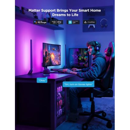 Govee - AI Sync Box Kit 2 Pametni komplet za PC osvetljenje 27-34 + LED paneli Wi-Fi