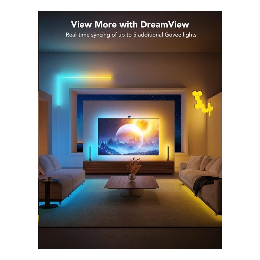 Govee - DreamView T2 DUAL TV 55-65 SMART LED pozadinsko osvetljenje RGBIC Wi-Fi + daljinski upravljač