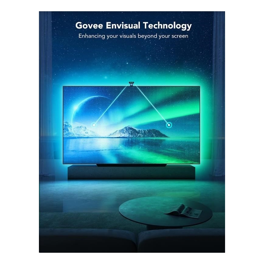 Govee - DreamView T2 DUAL TV 55-65 SMART LED pozadinsko osvetljenje RGBIC Wi-Fi + daljinski upravljač