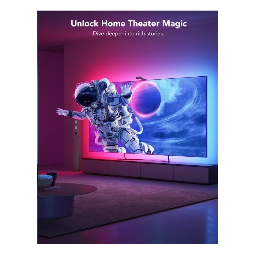 Govee - DreamView T2 DUAL TV 55-65 SMART LED pozadinsko osvetljenje RGBIC Wi-Fi + daljinski upravljač