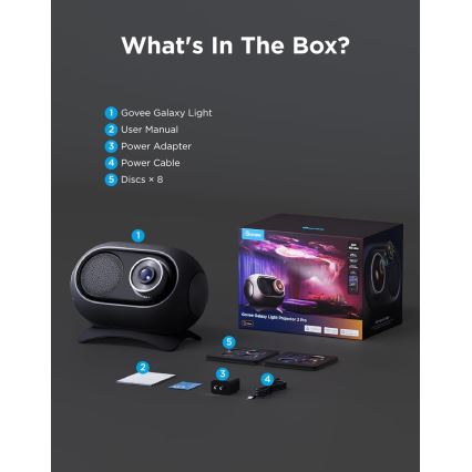 Govee - Galaxy Light Projector 2 Pro Matter sa Wi‑Fi zvučnikom