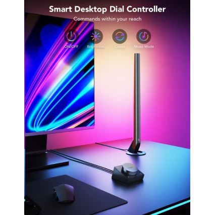 Govee - KOMPLET 2x Smart Gaming Wi-Fi LED RGBIC paneli + Smart Dual crna + daljinski upravljač
