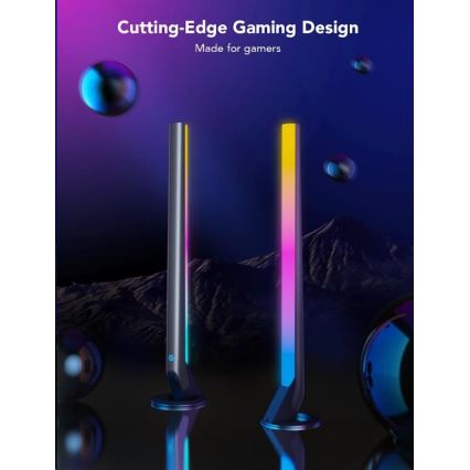 Govee - KOMPLET 2x Smart Gaming Wi-Fi LED RGBIC paneli + Smart Dual crna + daljinski upravljač