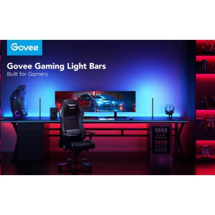 Govee - KOMPLET 2x Smart Gaming Wi-Fi LED RGBIC paneli + Smart Dual crna + daljinski upravljač