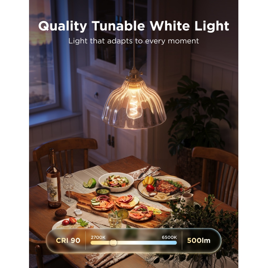 Govee - SET 2xLED RGBWW prigušiva sijalica Smart MATTER ST64 E27/5W/230V 2700-6500K Wi-Fi