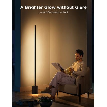 Govee - LED prigušiva podna lampa sa zvučnikom Pro RGBICWW 2200-6500K Wi-Fi + daljinski upravljač