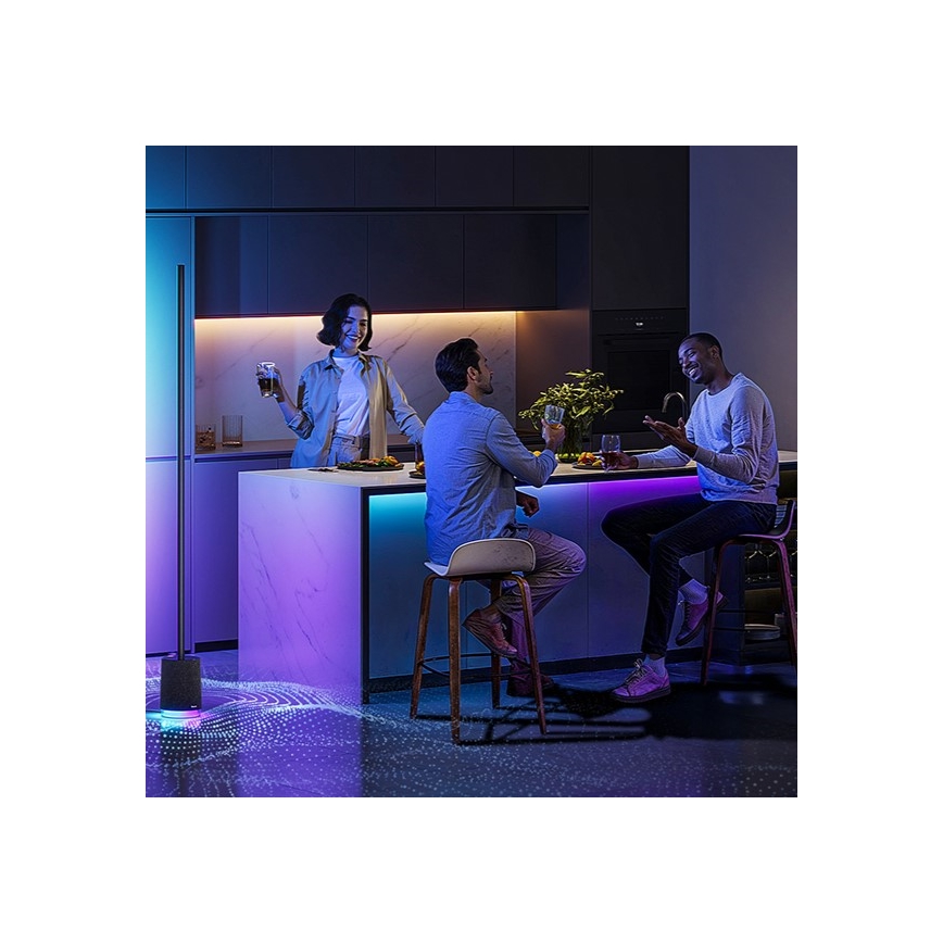Govee - LED prigušiva podna lampa sa zvučnikom Pro RGBICWW 2200-6500K Wi-Fi + daljinski upravljač