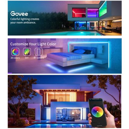 Govee - LED RGB prigušiva traka SMART LED/36W/24V 10m Wi-Fi