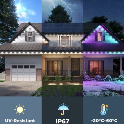 Govee - LED RGBIC niz spuštenih svetala 30m Wi-Fi Matter IP67