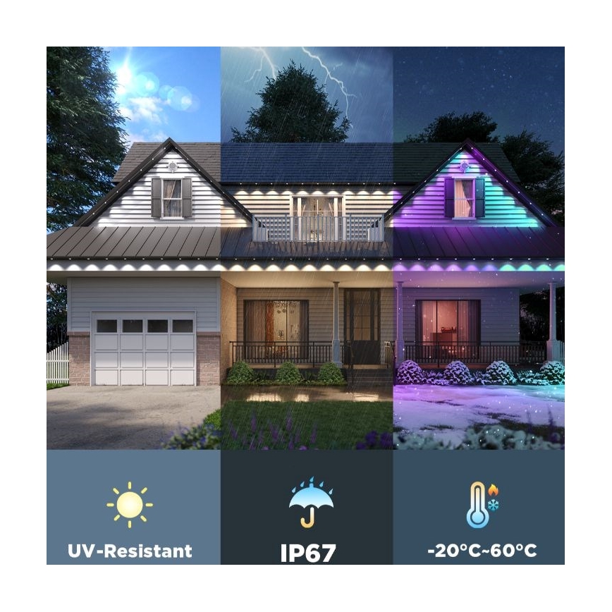 Govee - LED RGBIC niz spuštenih svetala 30m Wi-Fi Matter IP67