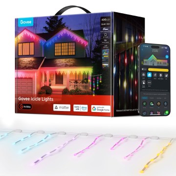 Govee - LED RGBIC spoljašnji niz ledenica 10m Wi-Fi Matter IP65