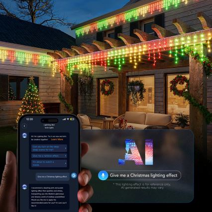 Govee - LED RGBIC spoljašnji niz ledenica 10m Wi-Fi Matter IP65