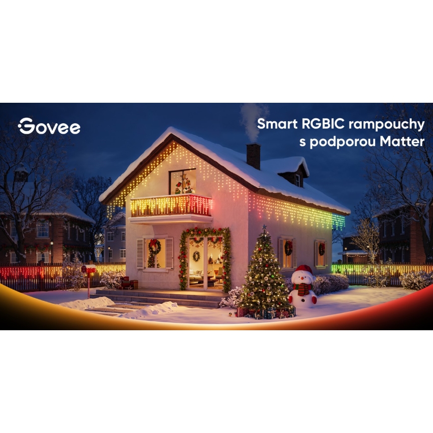 Govee - LED RGBIC spoljašnji niz ledenica 10m Wi-Fi Matter IP65